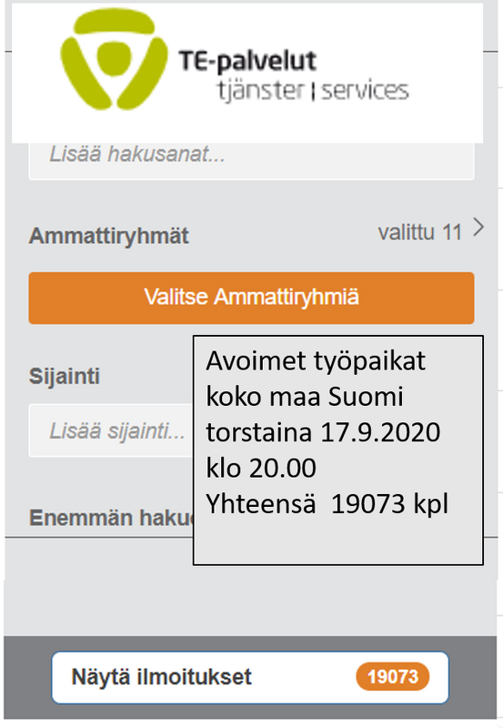 avoimet työpaikat 17syyskuu2020